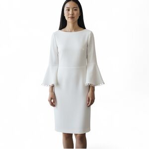 Calvin Klein White Long Sleeve Dress